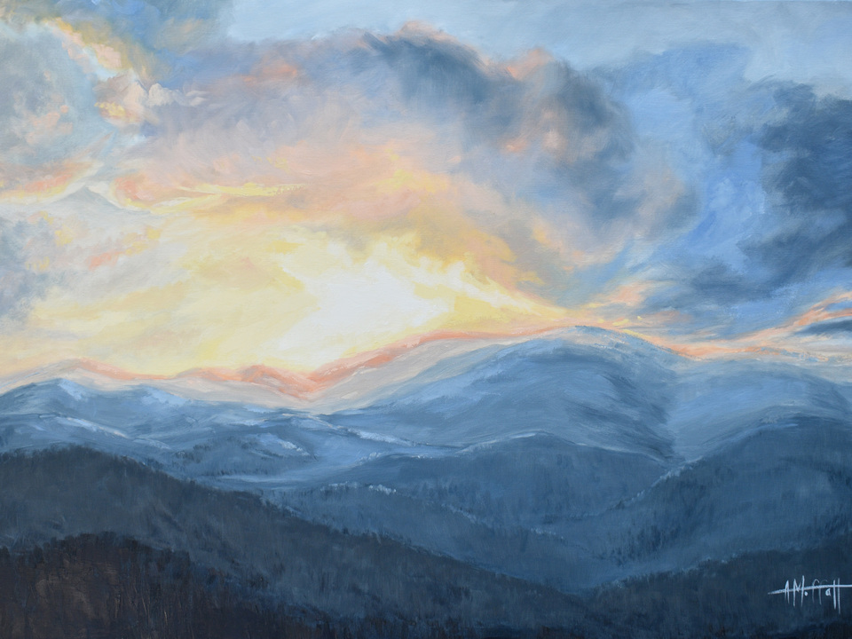 Sunset over the Blue Ridge Mountains