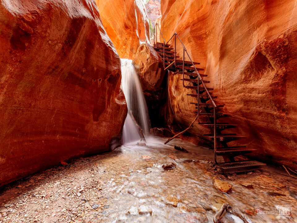 Kanarra Falls Cascading In The Glow