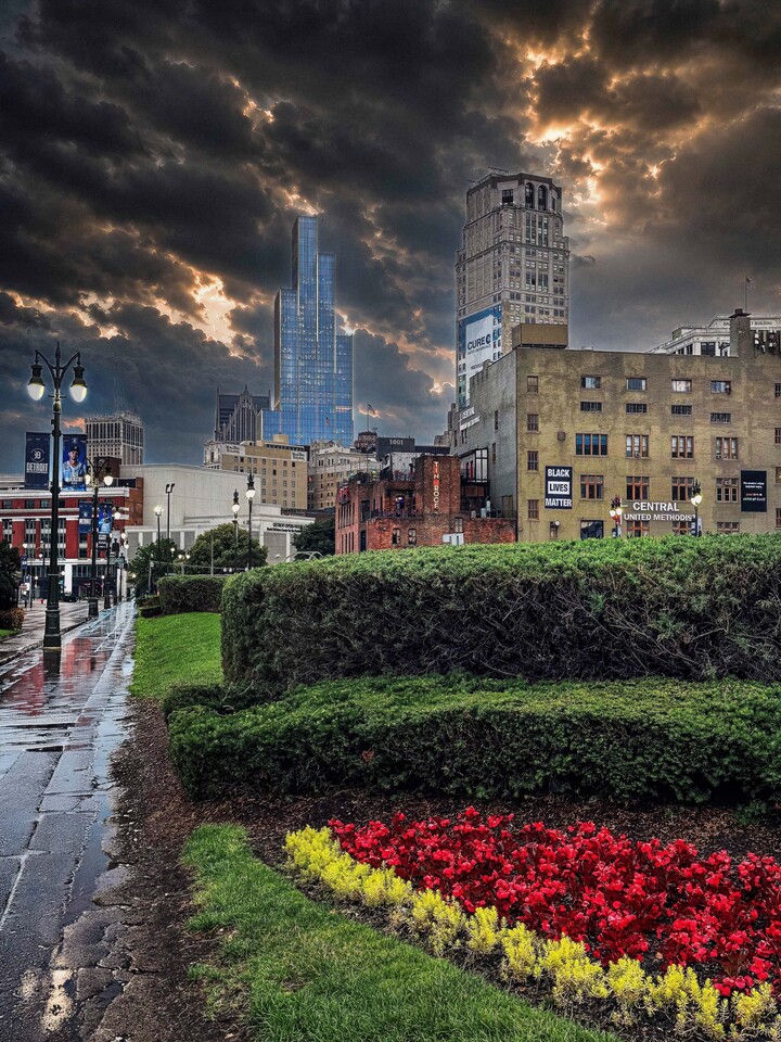 Storm Light Over Downtown Detroit
