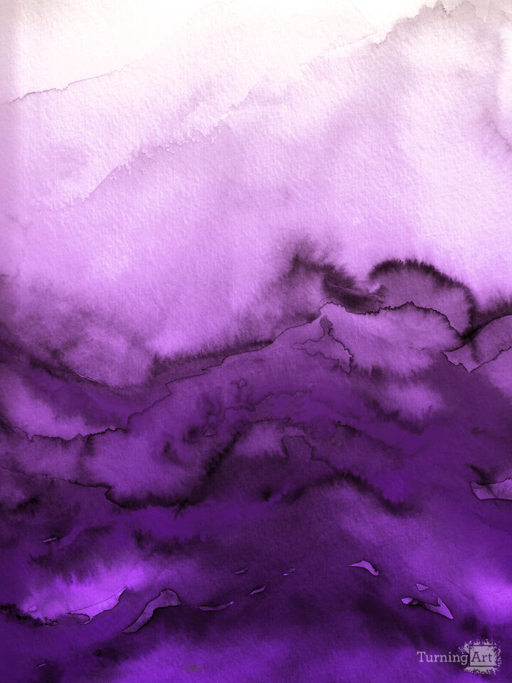WINTER WAVES 8 - COLORFUL WATERCOLOR ABSTRACT LANDSCAPE