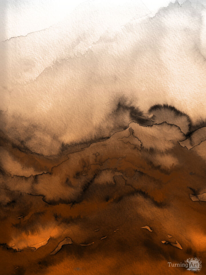 WINTER WAVES 12 - COLORFUL WATERCOLOR ABSTRACT LANDSCAPE