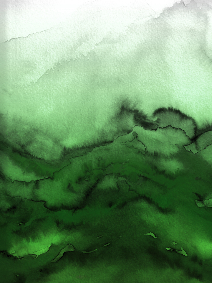 WINTER WAVES 13 - COLORFUL WATERCOLOR ABSTRACT LANDSCAPE