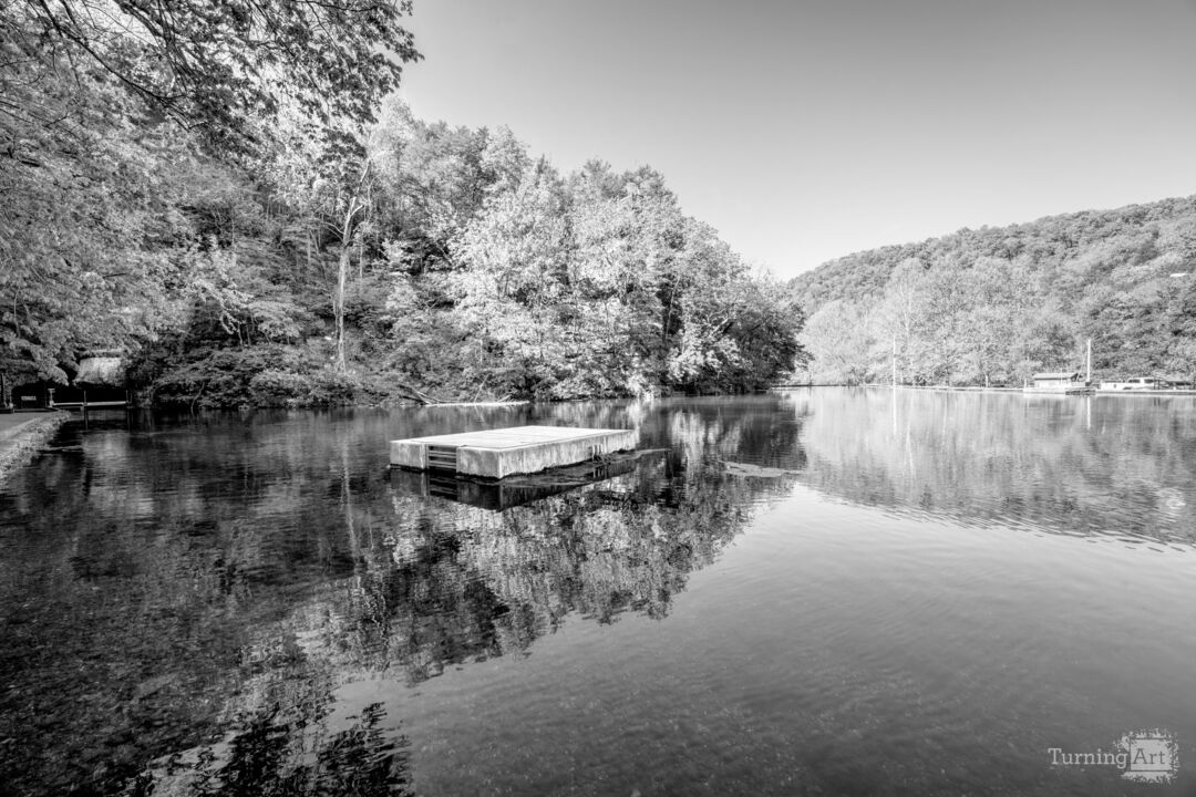 Roaring River State Park Reflections Grayscale