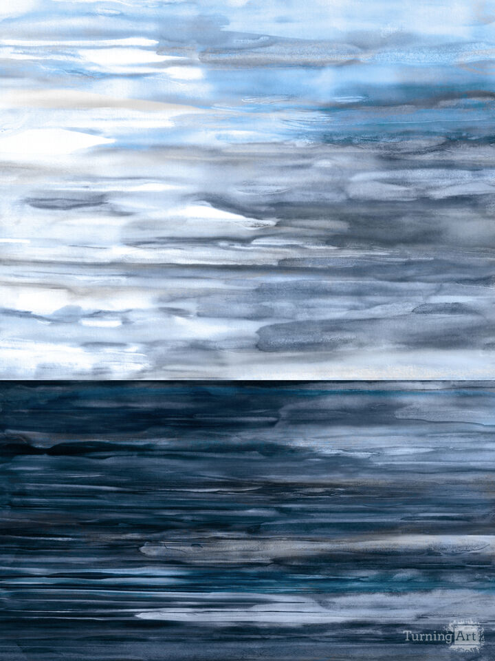COASTAL ZENSCAPE 3 - COLORFUL SEASCAPE WATERCOLOR PAINTING