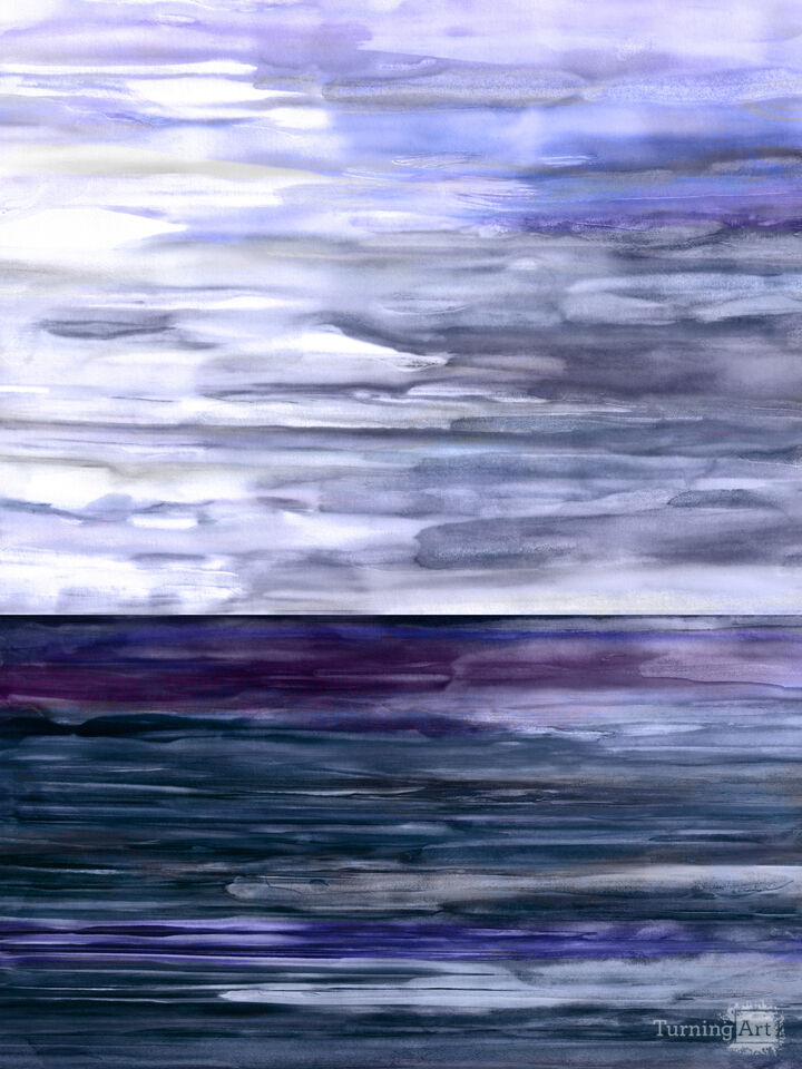 COASTAL ZENSCAPE 5 - COLORFUL SEASCAPE WATERCOLOR PAINTING