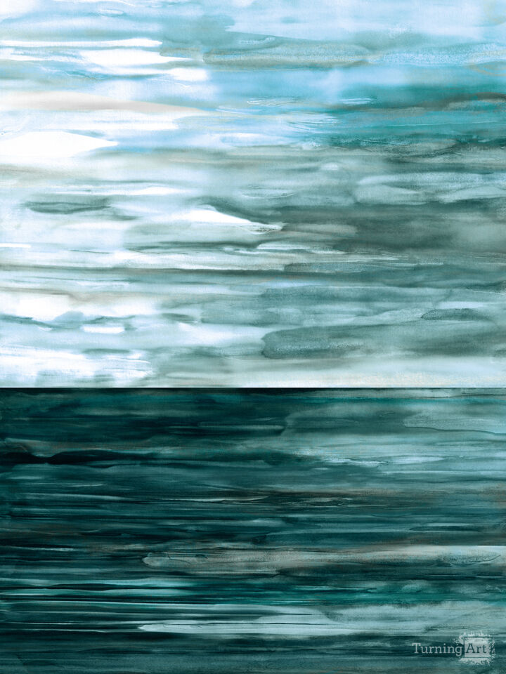 COASTAL ZENSCAPE 7 - COLORFUL SEASCAPE WATERCOLOR PAINTING
