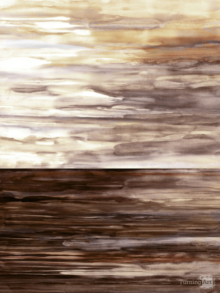 COASTAL ZENSCAPE 8 - NEUTRAL SEASCAPE WATERCOLOR PAINTING