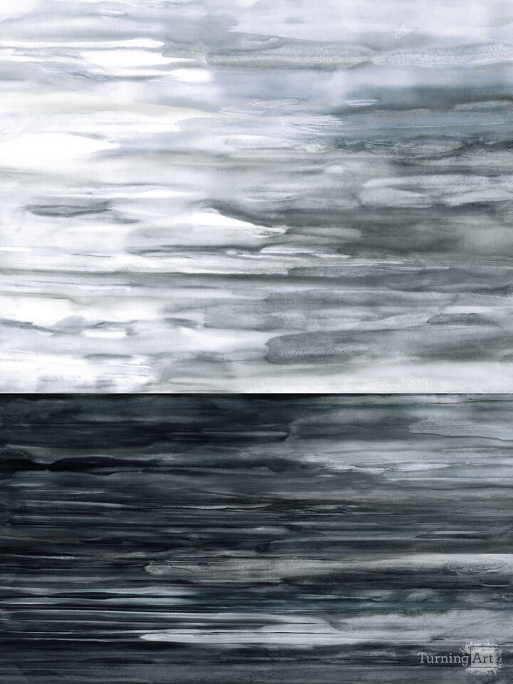 COASTAL ZENSCAPE 9 - NEUTRAL SEASCAPE WATERCOLOR PAINTING