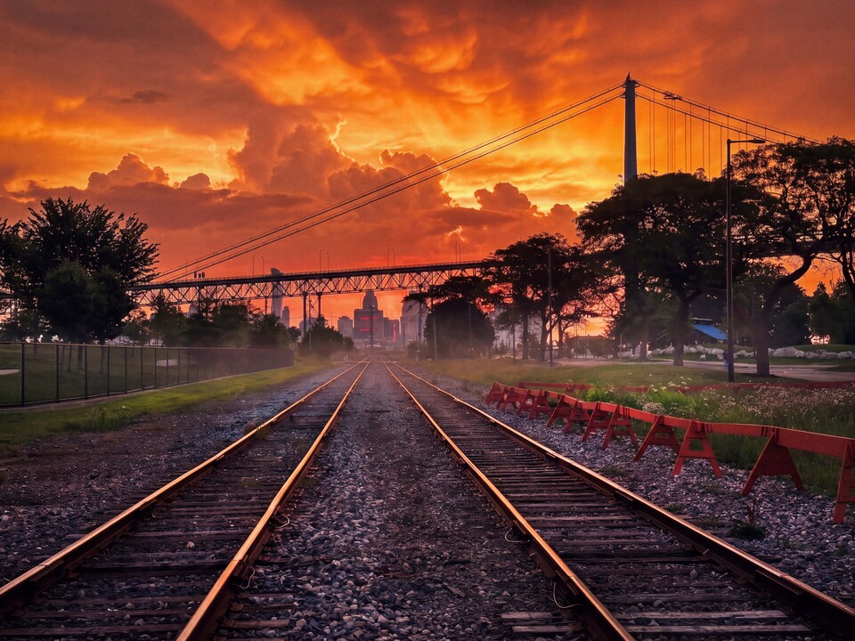 2 Tracks to Detroit Beneath the Ambassador Bridge