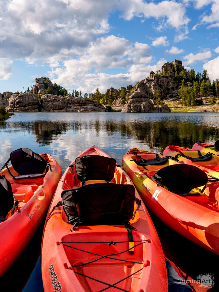 Sylvan Lake Boats And Reflections Vertical