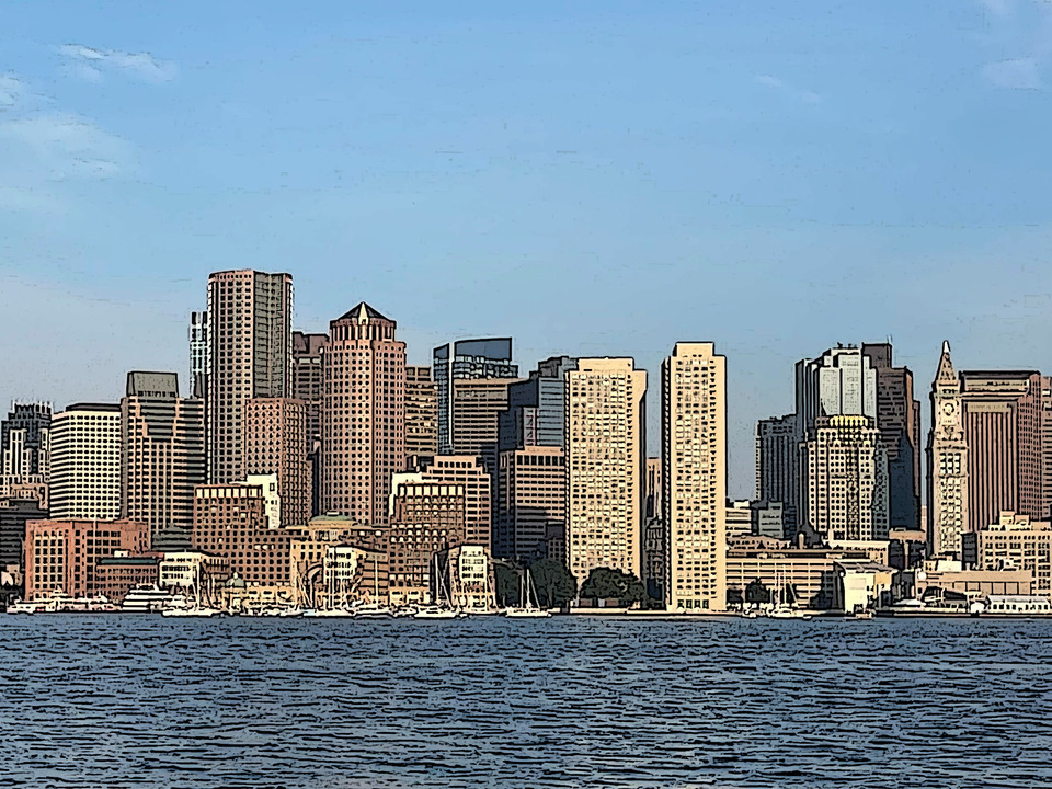 Boston Skyline Photo Illustration