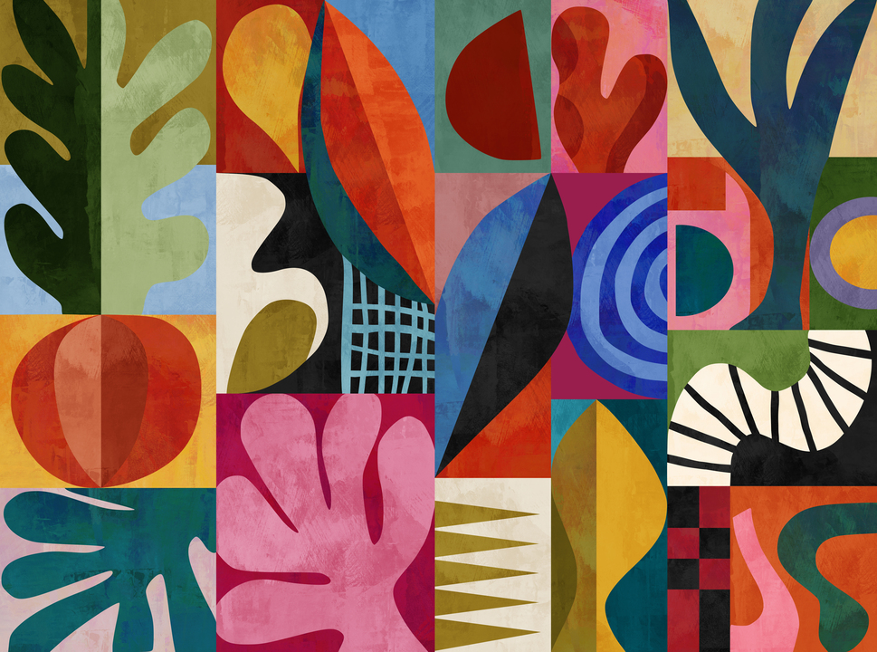 Bold Geometric Botanical Shapes