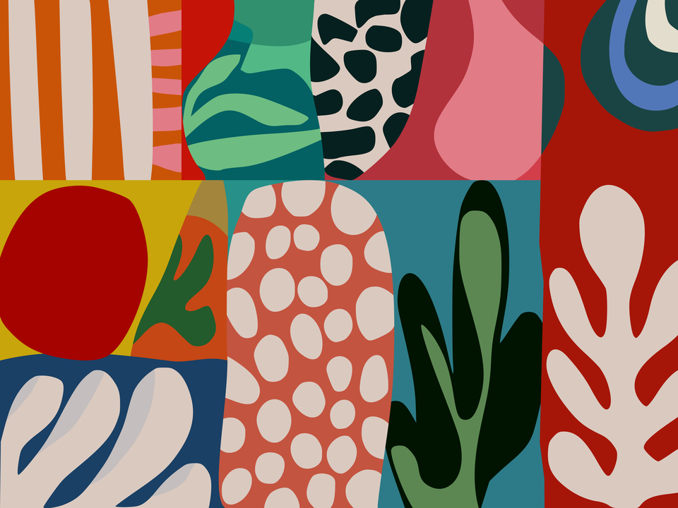 Colorful Organic Shapes Collage