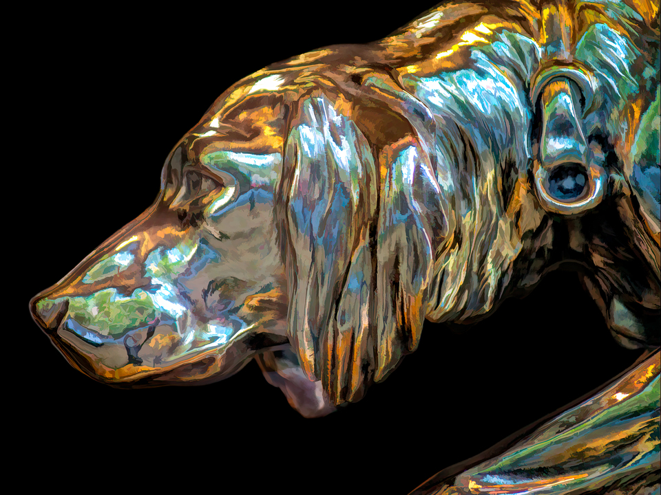 Metal Dog Sculpture