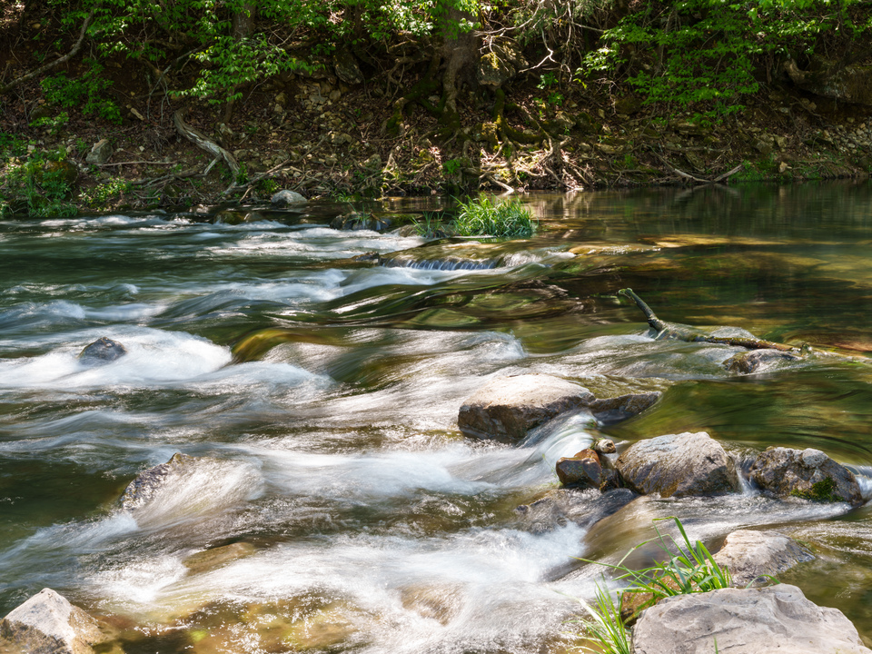 Side View Of Roaring River Cascades