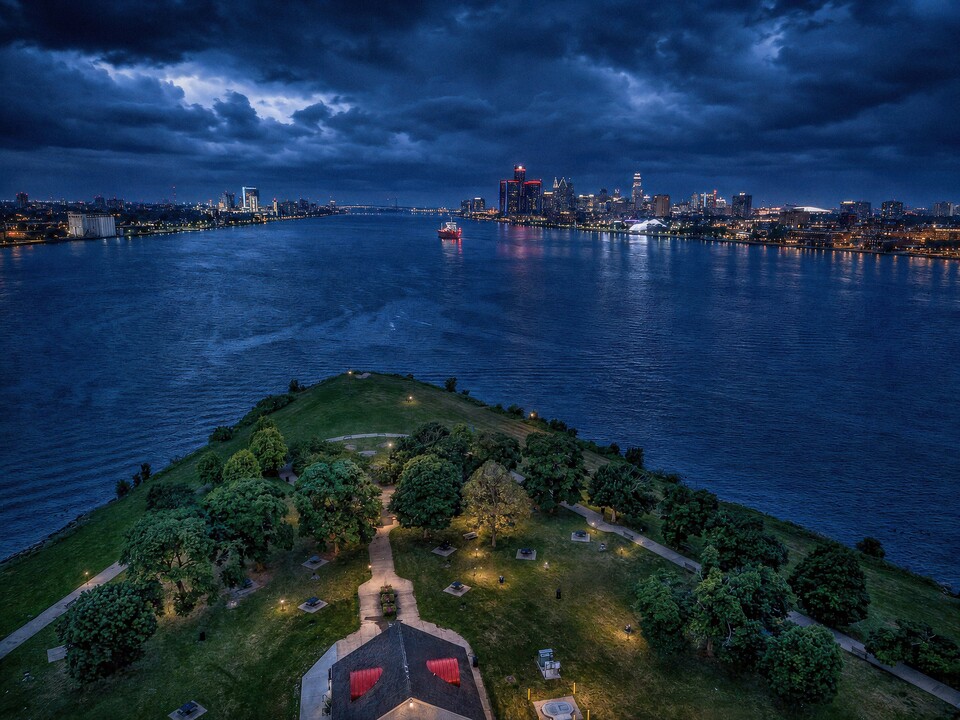 Detroit Skyline Beyond Belle Isle