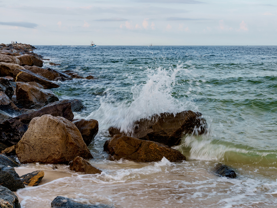 Orange Beach Jetty Wave Action