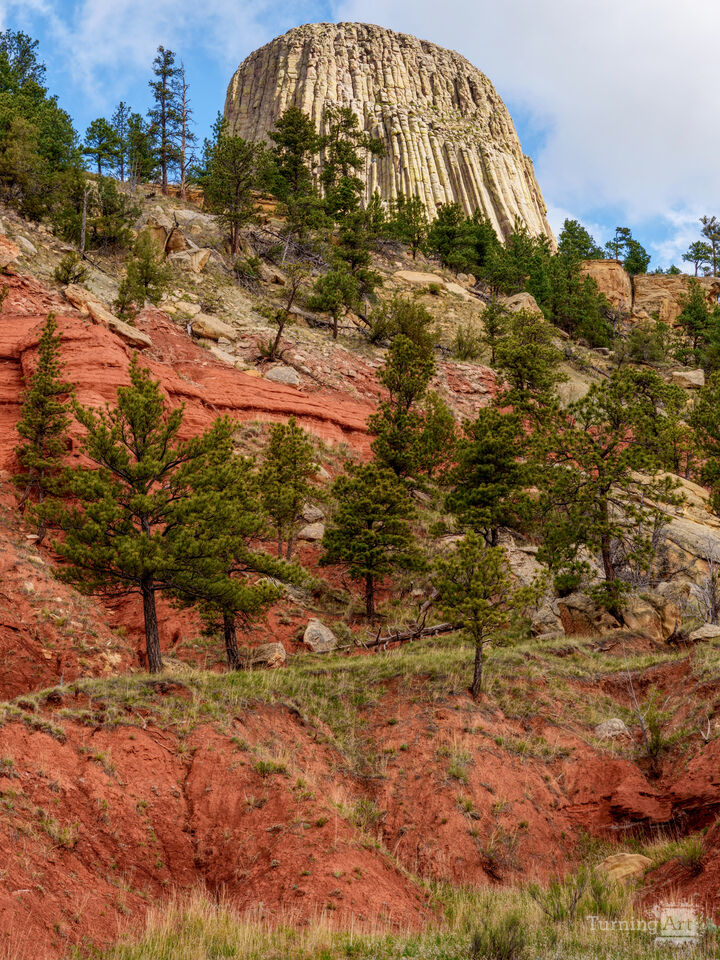 Cliffside View Of Devils Tower Vertical