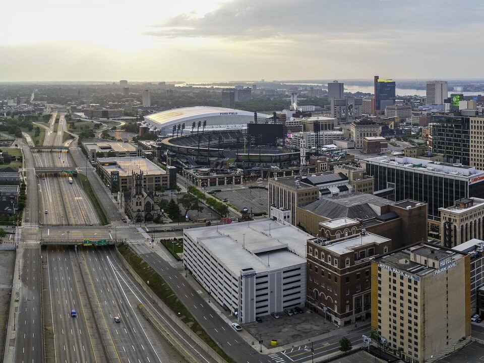 Detroit Sports District Sunrise
