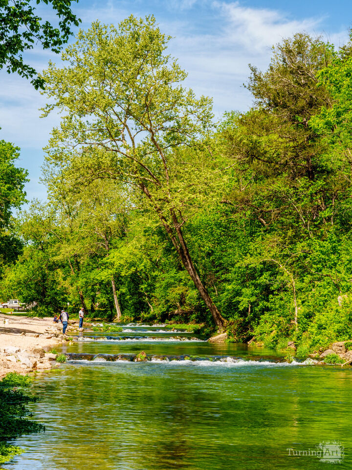 Serene Emerald Waters Roaring River Vertical