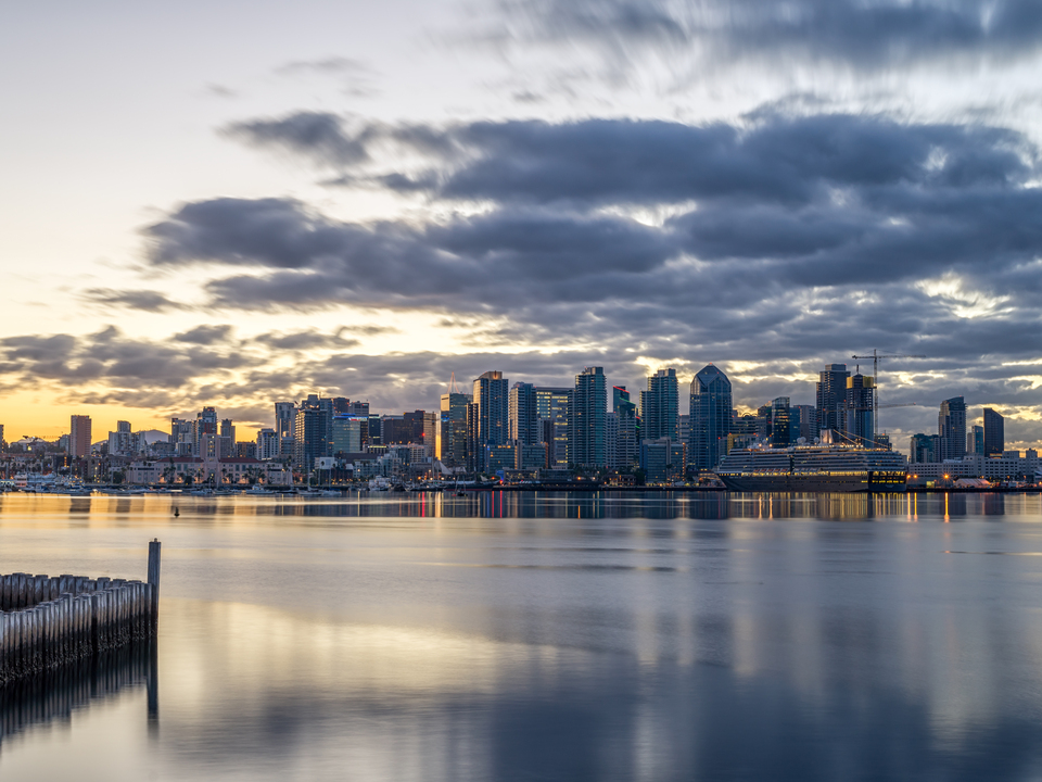 City Skyline At Sunrise - San Diego California  