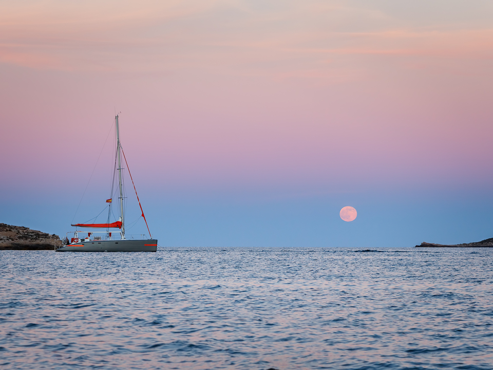 Moonrise over the Med