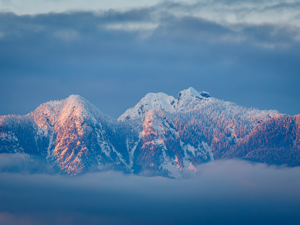 Alpenglow on The Lions