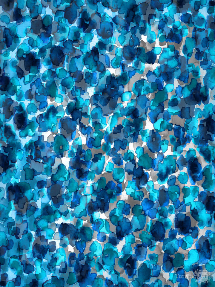 IN THE WILD, BLUE MULTI - WATERCOLOR PATTERN PAINTING