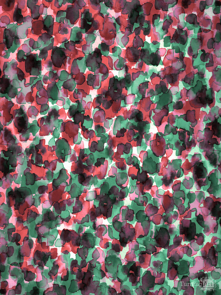 IN THE WILD, BERRY PINK GREEN - WATERCOLOR PATTERN PAINTING