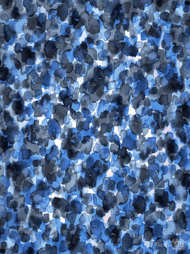 IN THE WILD, INDIGO BLUE GREY - WATERCOLOR PATTERN PAINTING