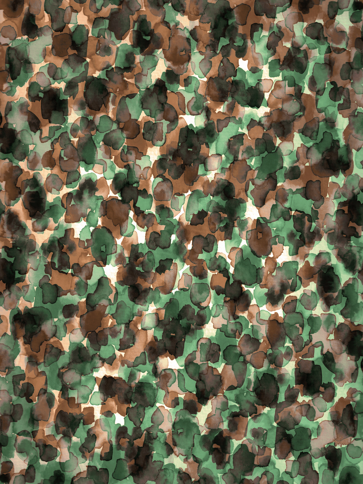 IN THE WILD, GREEN BROWN - WATERCOLOR PATTERN PAINTING