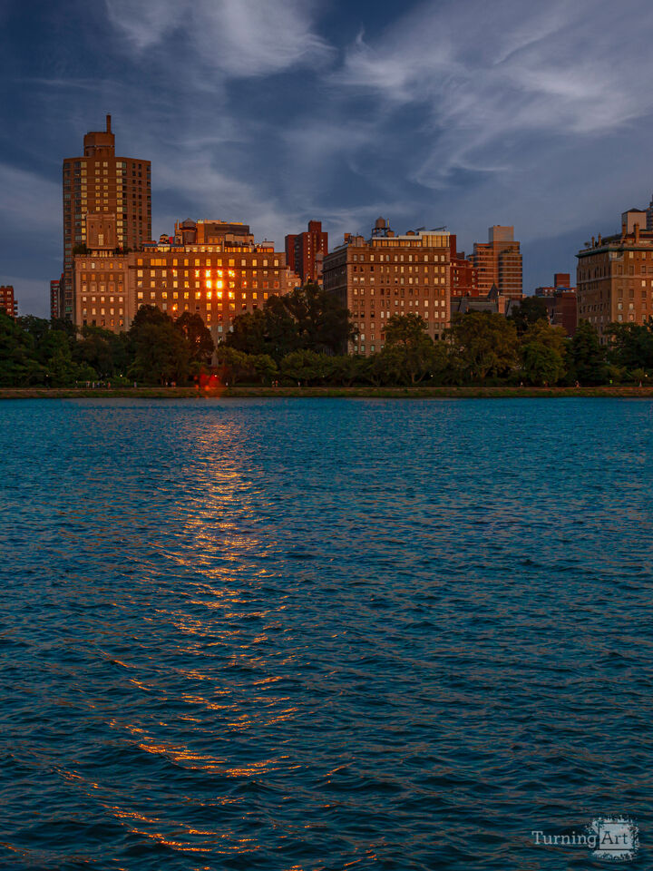 5th Avenue - Central Park Reservoir at Sunset