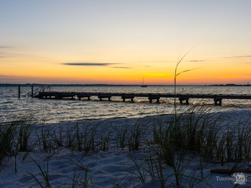 Santa Rosa Sound Sunrise Through Sea Oats