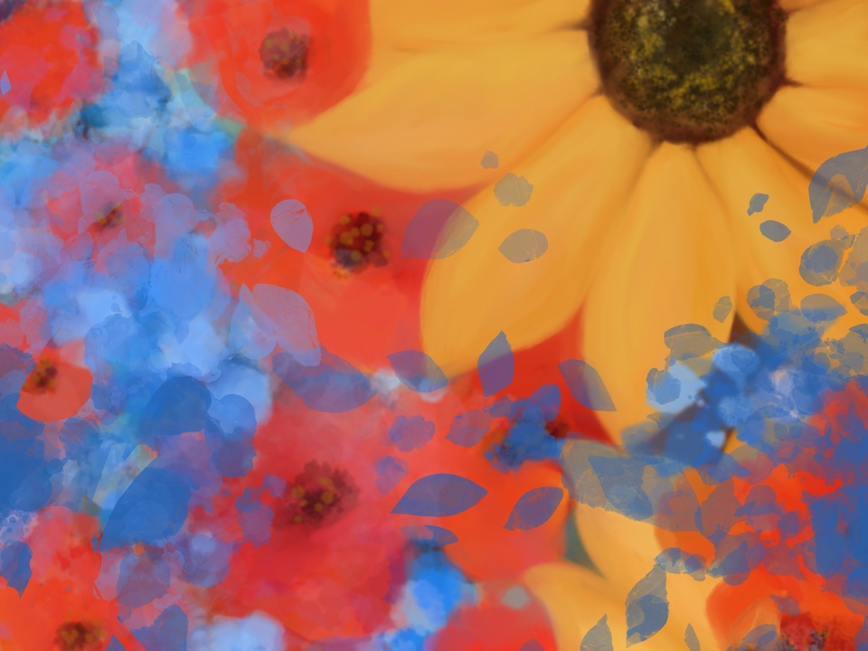 Sunflowers and Poppies 
