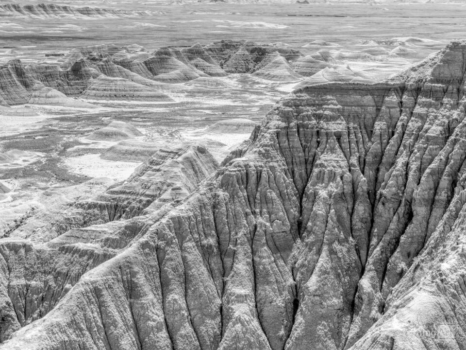 Rock Details Big Badlands Overlook Grayscale