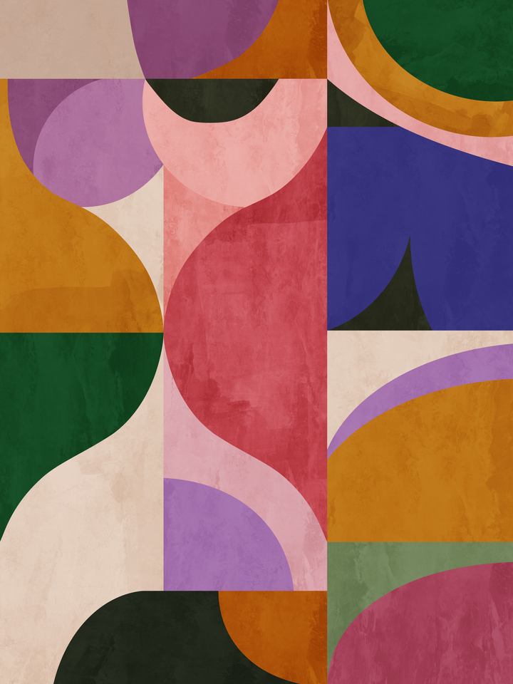 Bold Bauhaus Style Color Geometry