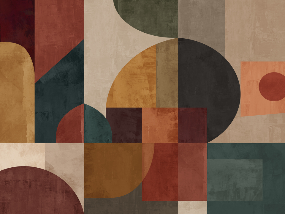 Mid Century Geometric Earth Tones