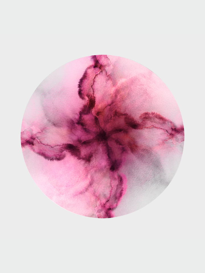 CATCH MY DRIFT, FUCHSIA BLUSH PINK - MINIMALIST CIRCLE SWIRL ABSTRACT