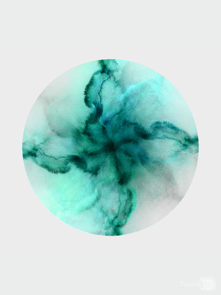 CATCH MY DRIFT, AQUA TEAL GREEN - MINIMALIST CIRCLE SWIRL ABSTRACT