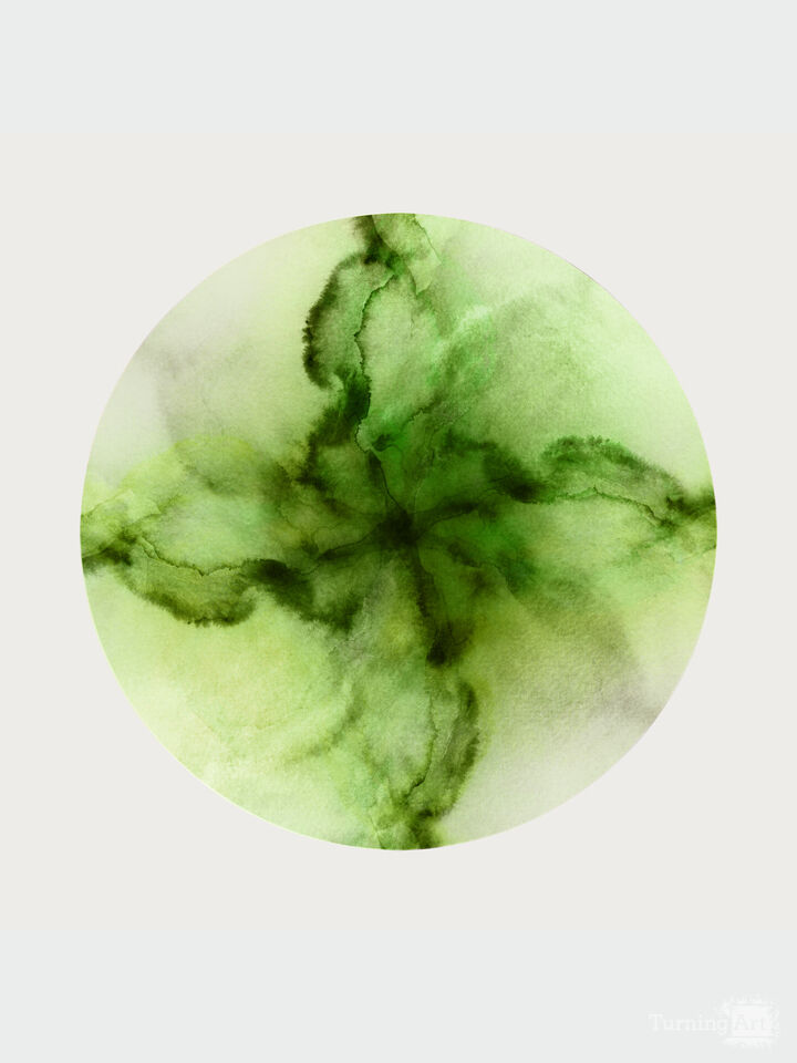 CATCH MY DRIFT, EMERALD GREEN - MINIMALIST CIRCLE SWIRL ABSTRACT