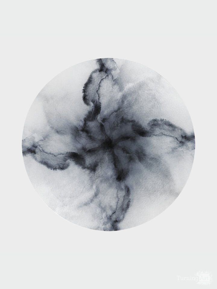 CATCH MY DRIFT, COOL GREYSCALE - MINIMALIST CIRCLE SWIRL ABSTRACT