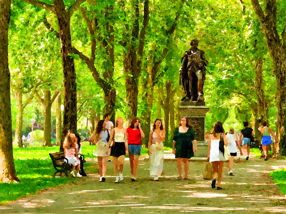 Strolling Down the Commonwealth Ave. Mall