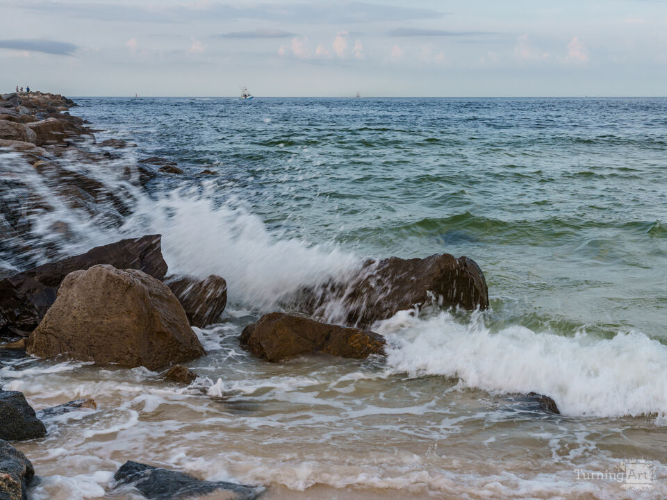 Alabama Splashing Waves At The Jetty