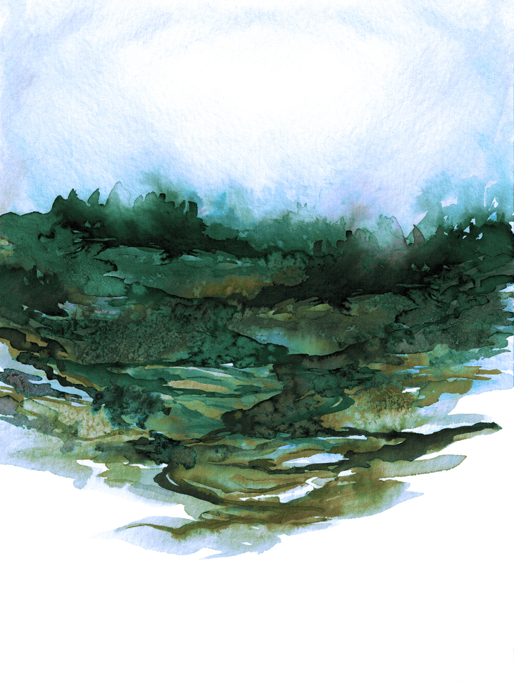 THE LONG ROAD 2 - ABSTRACT FOREST LANDSCAPE PAINTING