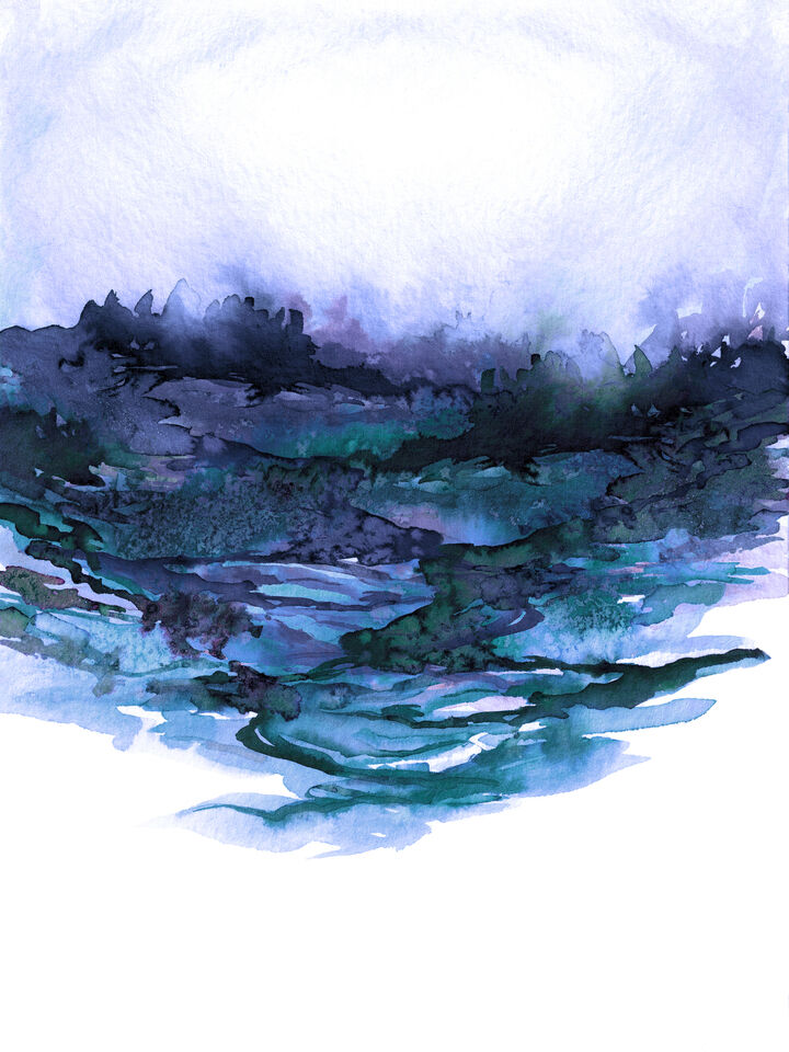 THE LONG ROAD 4 - ABSTRACT FOREST LANDSCAPE PAINTING