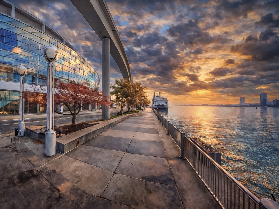 Sunrise Along the Detroit RiverWalk