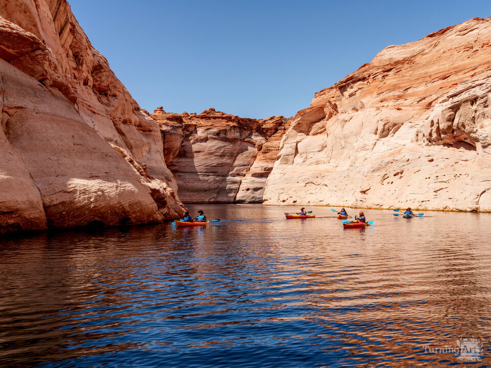 Kayakers On The Move In Antelope Canyon
