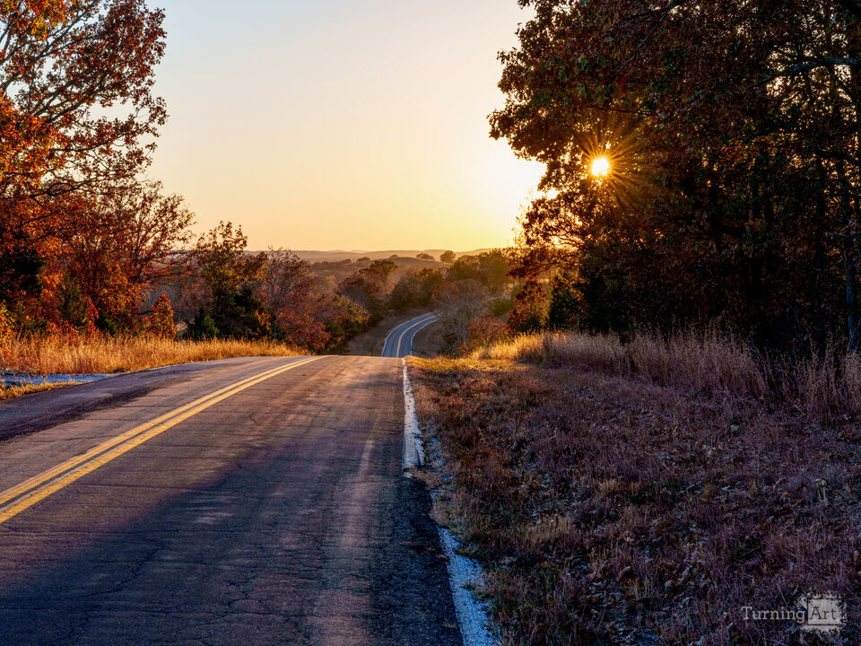 Ozarks Roadside Golden Sunset