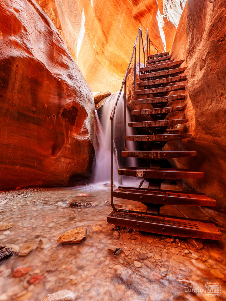 At The Stairs Of Kanarra Falls Vertical