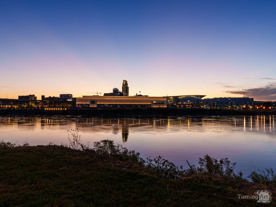 Omaha City Lights And Dusk Reflections